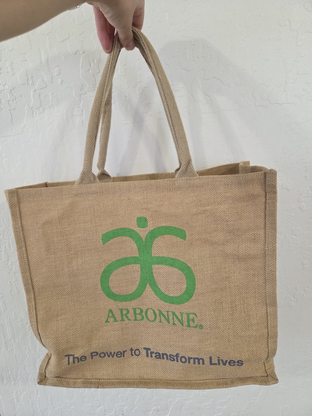 Arbonne Natural Jute Tote with Logo